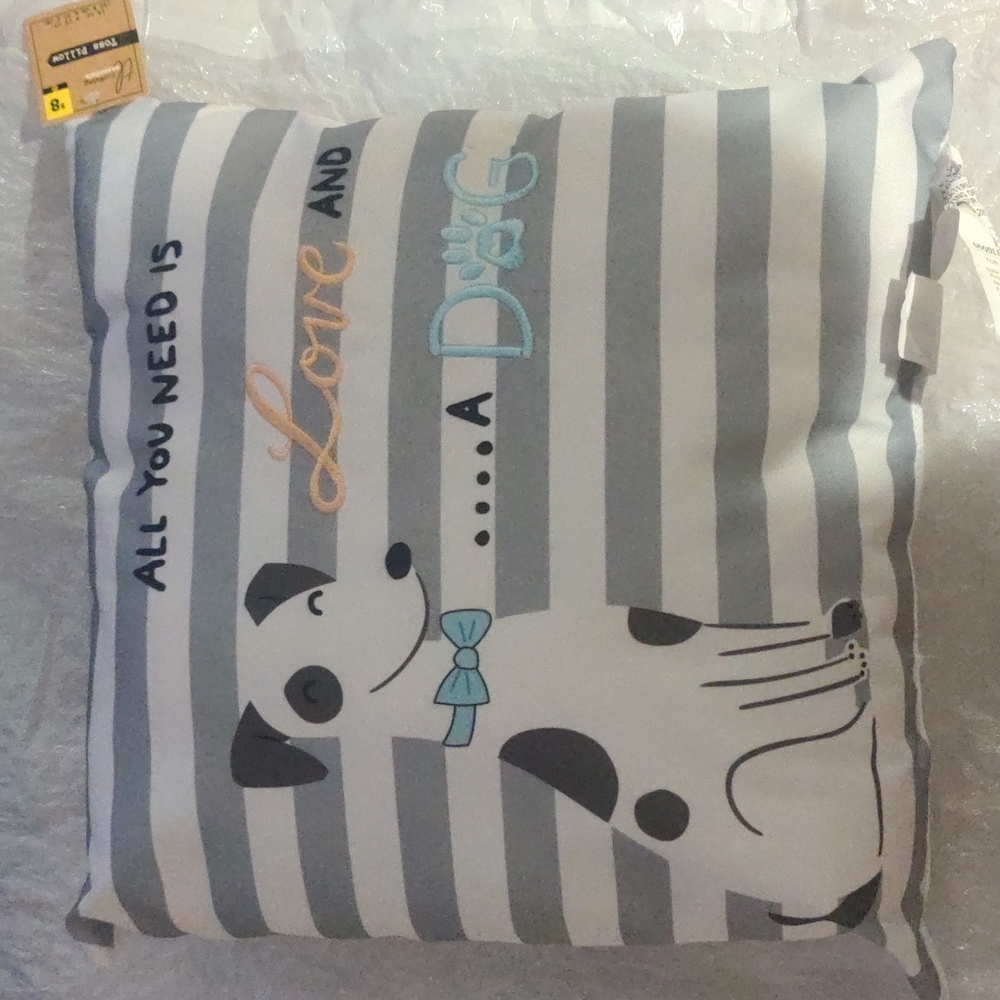 2 pack All you need is love and a dog 16x16 pillows